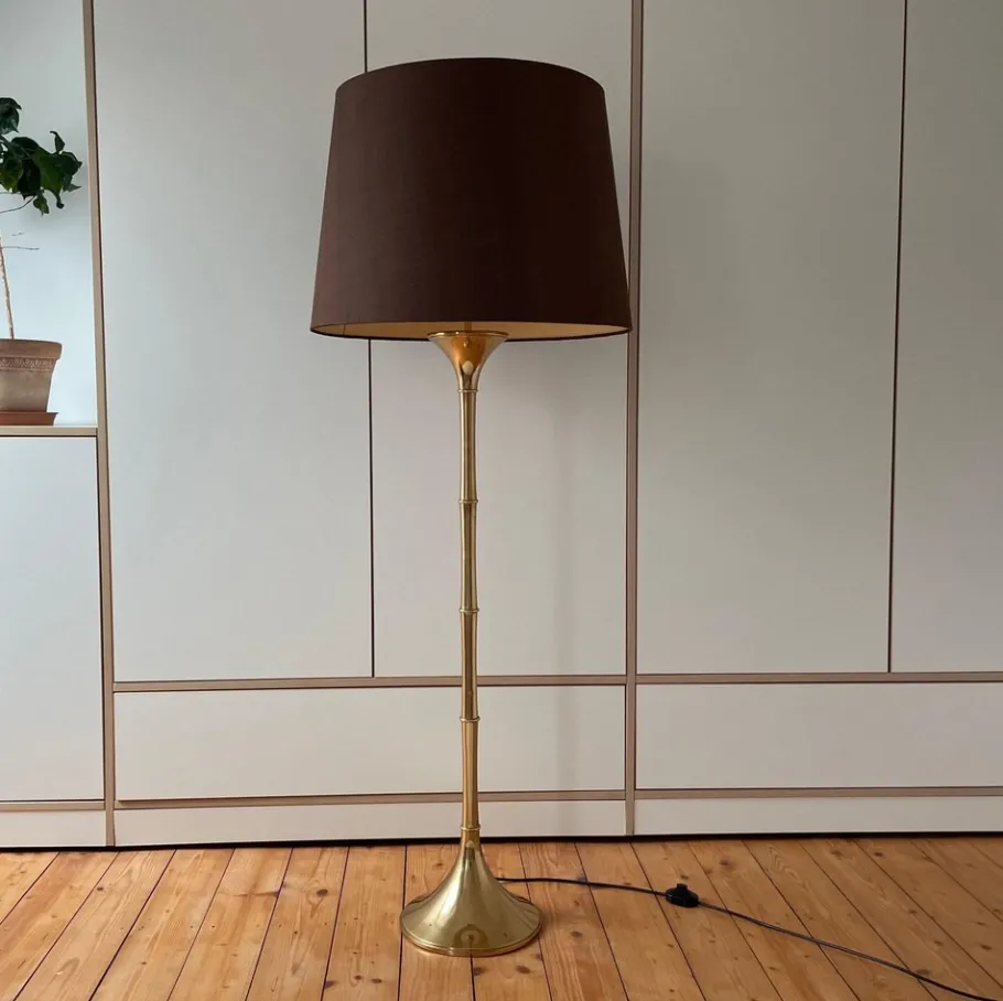 New Pamono Vintage Bamboo Lamp by Ingo Maurer, 1970s