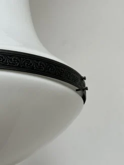 Discount Pamono Vintage Bauhaus Copper Opaline Milk Glass Ceiling Pendant Light Luzette , 1930s