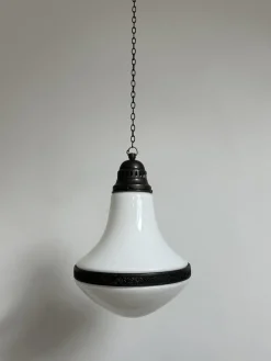 Discount Pamono Vintage Bauhaus Copper Opaline Milk Glass Ceiling Pendant Light Luzette , 1930s