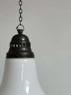 Discount Pamono Vintage Bauhaus Copper Opaline Milk Glass Ceiling Pendant Light Luzette , 1930s