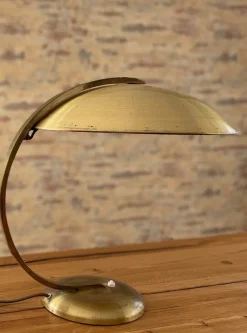 Pamono Vintage Bauhaus Golden Table Lamp by Egon Hillebrand for Hillebrand Lighting, 1940s