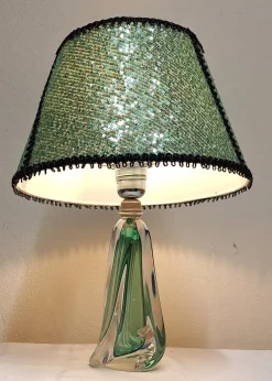 Clearance Pamono Vintage Belgian Table Lamp with Crystal Glass Base by Val St. Lambert, 1970s
