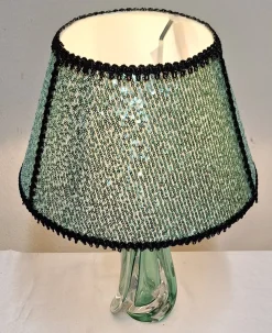 Clearance Pamono Vintage Belgian Table Lamp with Crystal Glass Base by Val St. Lambert, 1970s