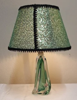 Clearance Pamono Vintage Belgian Table Lamp with Crystal Glass Base by Val St. Lambert, 1970s