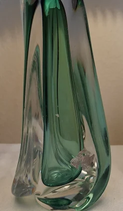 Clearance Pamono Vintage Belgian Table Lamp with Crystal Glass Base by Val St. Lambert, 1970s