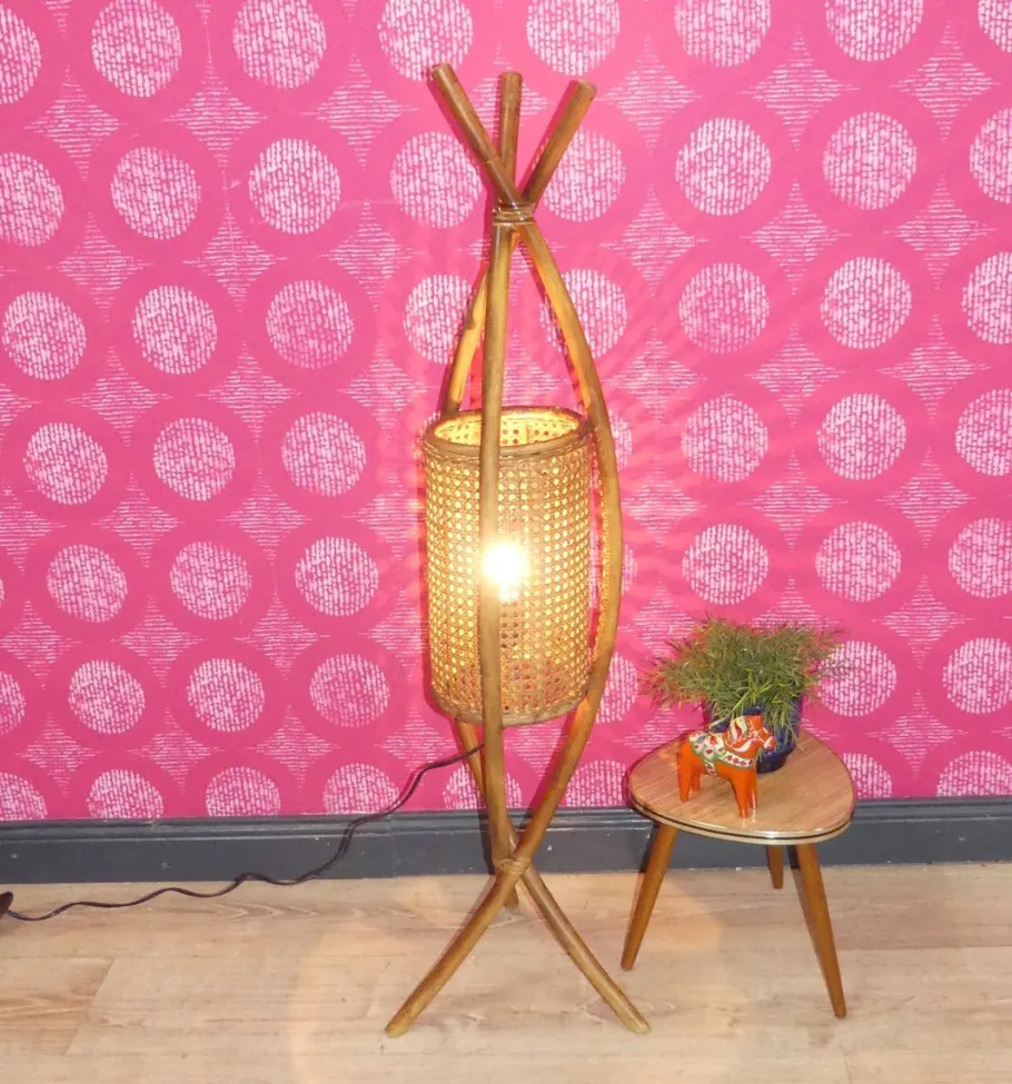 Sale Pamono Vintage Bentwood Floor Lamp with Viennese Weave