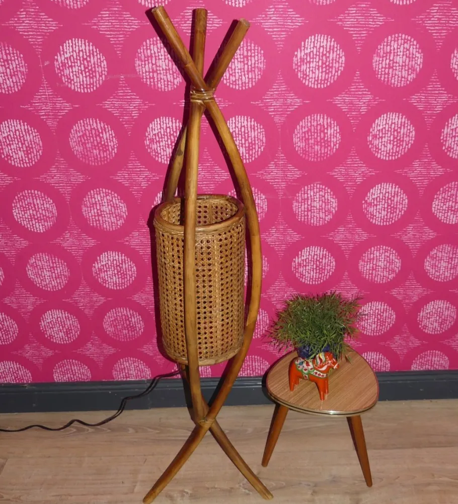 Sale Pamono Vintage Bentwood Floor Lamp with Viennese Weave