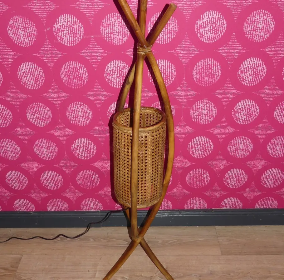 Sale Pamono Vintage Bentwood Floor Lamp with Viennese Weave