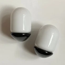 Discount Pamono Vintage Black Ceramic Wall Lamps, 1980s, Set of 2