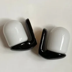 Discount Pamono Vintage Black Ceramic Wall Lamps, 1980s, Set of 2