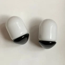 Discount Pamono Vintage Black Ceramic Wall Lamps, 1980s, Set of 2