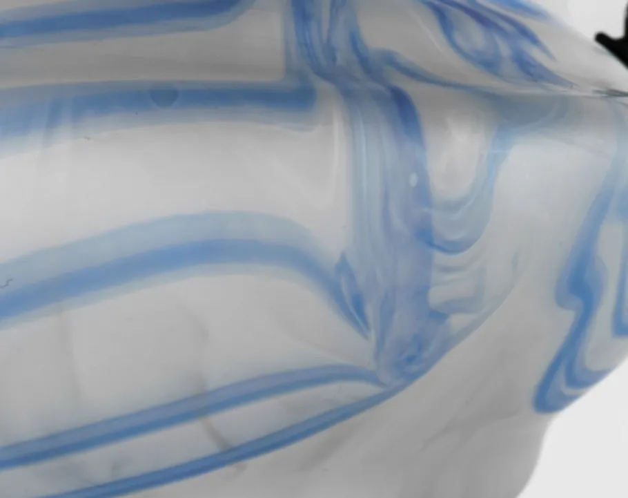 Sale Pamono Vintage Blue and White Streaky Glass Flycatcher / Plafonnier Ceiling Lamp Shade, 1930s