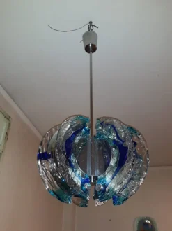 Best Pamono Vintage Blue Chandelier from Mazzega, 1970s