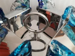 Best Pamono Vintage Blue Chandelier from Mazzega, 1970s