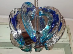 Best Pamono Vintage Blue Chandelier from Mazzega, 1970s