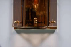 Hot Pamono Vintage Brass & Smoked Glass Wall Lamp