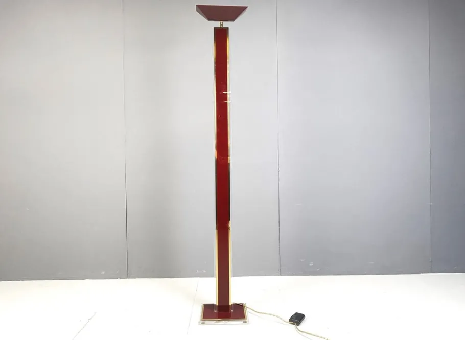 Best Pamono Vintage Brass and Acrylic Floor Lamp, 1970s