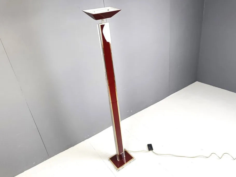 Best Pamono Vintage Brass and Acrylic Floor Lamp, 1970s