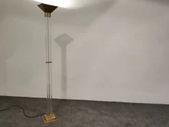 Pamono Vintage Brass and Acrylic Glass Floor Lamp from Belgo Chrom, 1970s