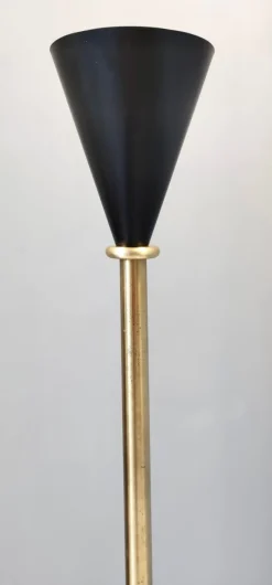 Sale Pamono Vintage Brass and Black Varnished Aluminum Floor Lamp, Italy, 1950s