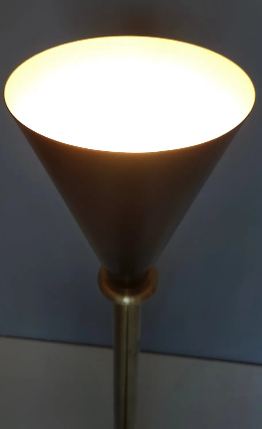 Sale Pamono Vintage Brass and Black Varnished Aluminum Floor Lamp, Italy, 1950s