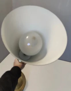 Sale Pamono Vintage Brass and Black Varnished Aluminum Floor Lamp, Italy, 1950s