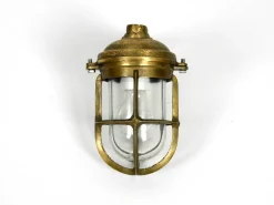 Discount Pamono Vintage Brass and Glass Ship Wall Lamp, 1950s