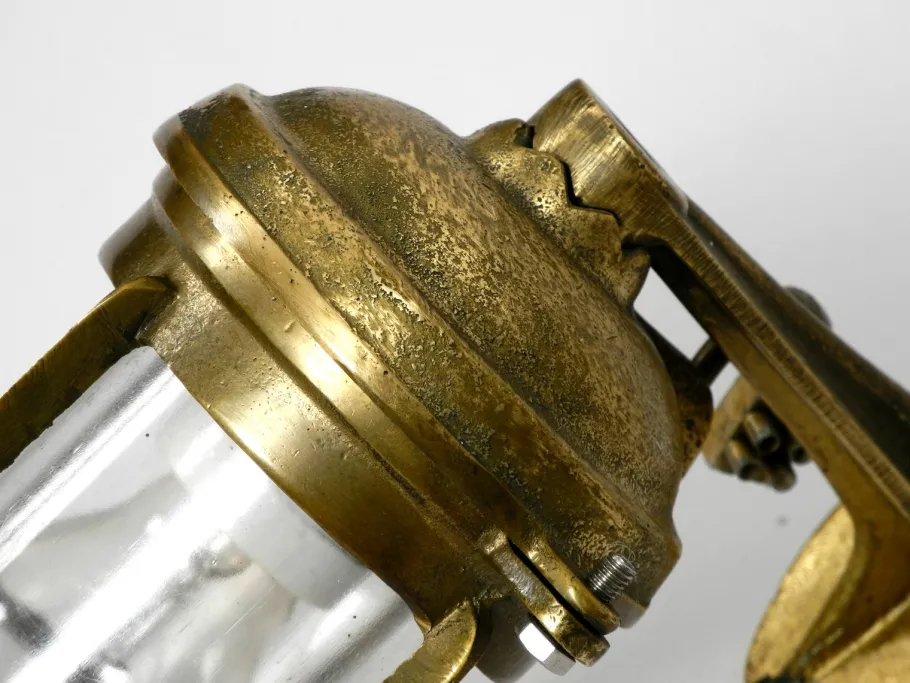 Discount Pamono Vintage Brass and Glass Ship Wall Lamp, 1950s