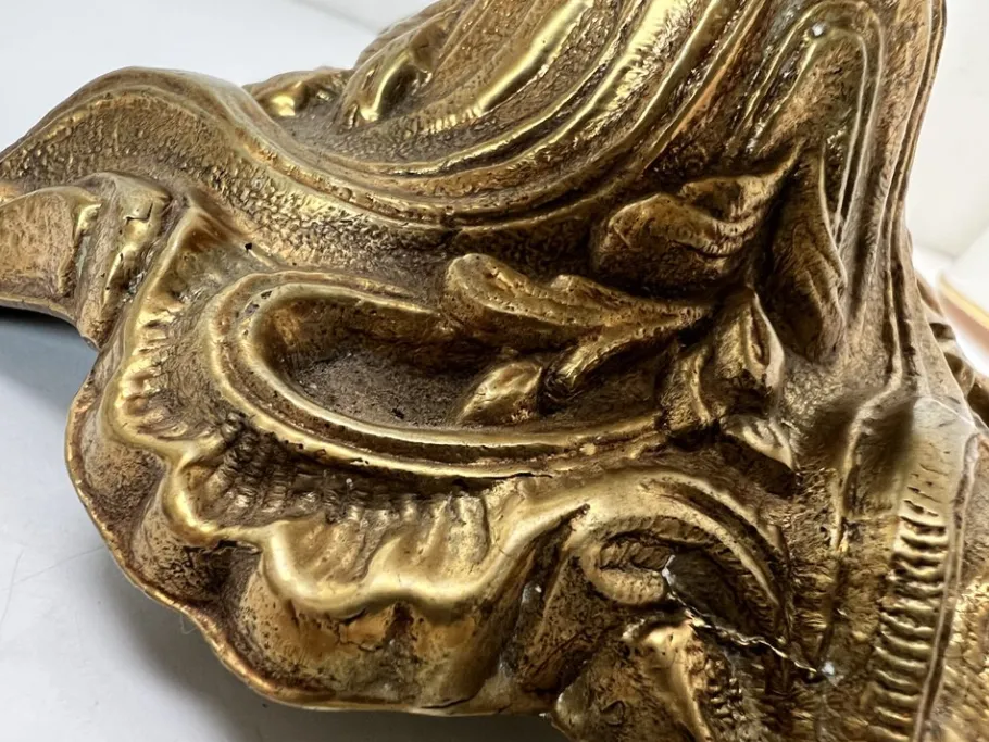 Sale Pamono Vintage Brass and Marble Dolphin Table Lamp, France, 1950s