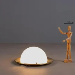 Clearance Pamono Vintage Brass and Milky Glass Ceiling Lamp, Italy, 1960s