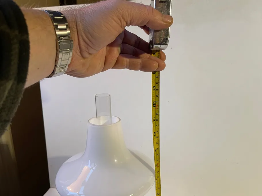 Outlet Pamono Vintage Brass and Opaline Glass Oil Lamp by Henning Koppel for Louis Poulsen, 1960s