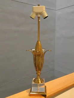 Outlet Pamono Vintage Brass Corn Lamp in the style of Maison Charles, 1960s