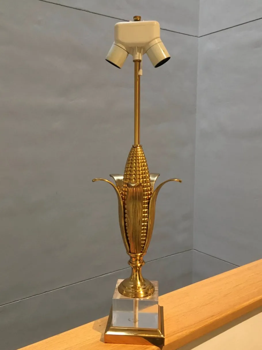 Outlet Pamono Vintage Brass Corn Lamp in the style of Maison Charles, 1960s