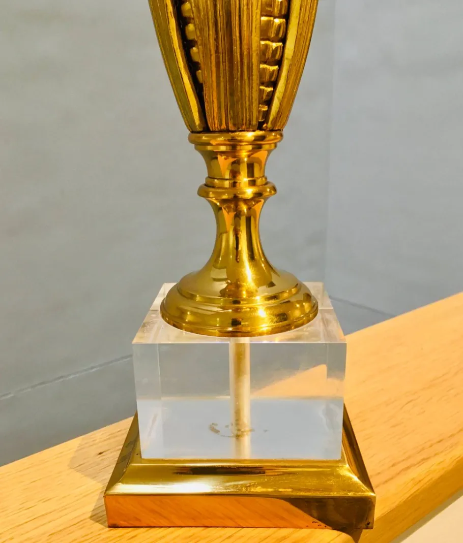 Outlet Pamono Vintage Brass Corn Lamp in the style of Maison Charles, 1960s