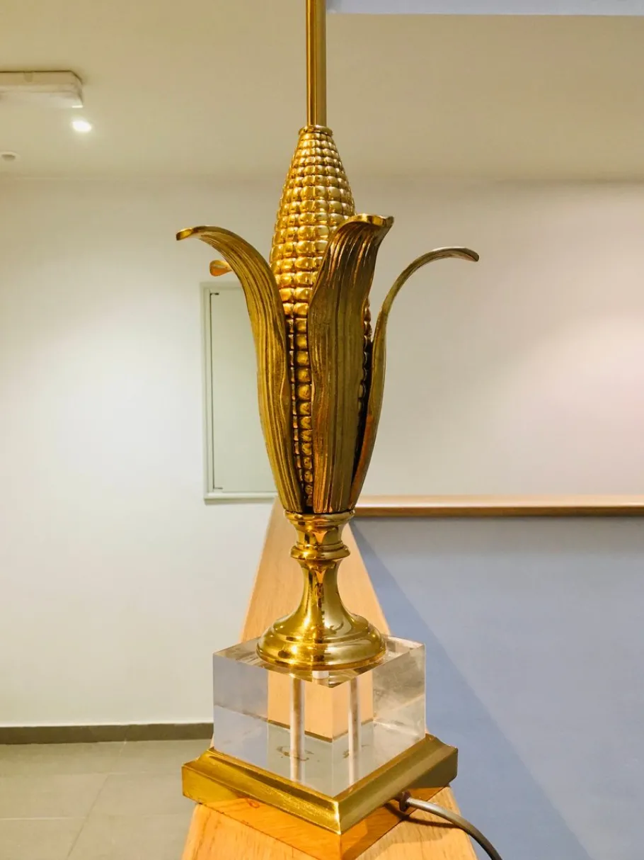 Outlet Pamono Vintage Brass Corn Lamp in the style of Maison Charles, 1960s