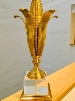 Outlet Pamono Vintage Brass Corn Lamp in the style of Maison Charles, 1960s