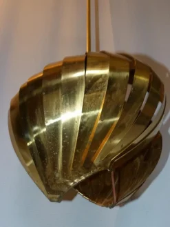 Hot Pamono Vintage Brass Hanging Lamp attributed to Louis Weisdorf for Lyfa, 1960s