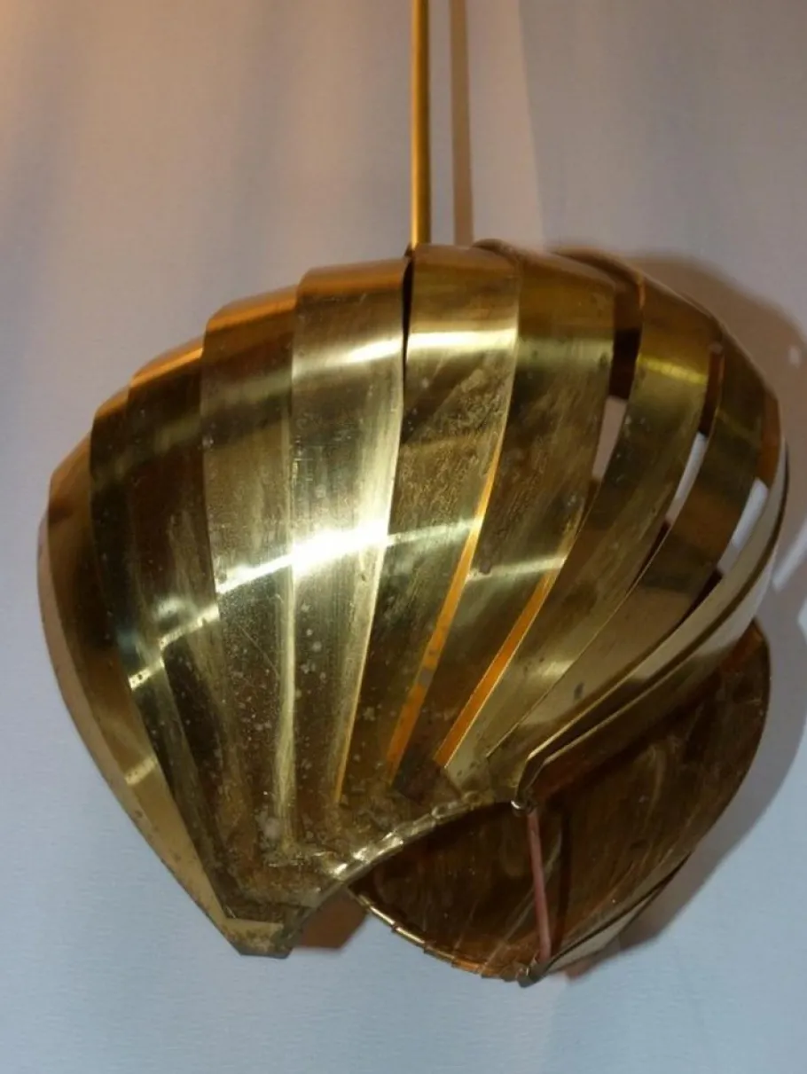 Hot Pamono Vintage Brass Hanging Lamp attributed to Louis Weisdorf for Lyfa, 1960s