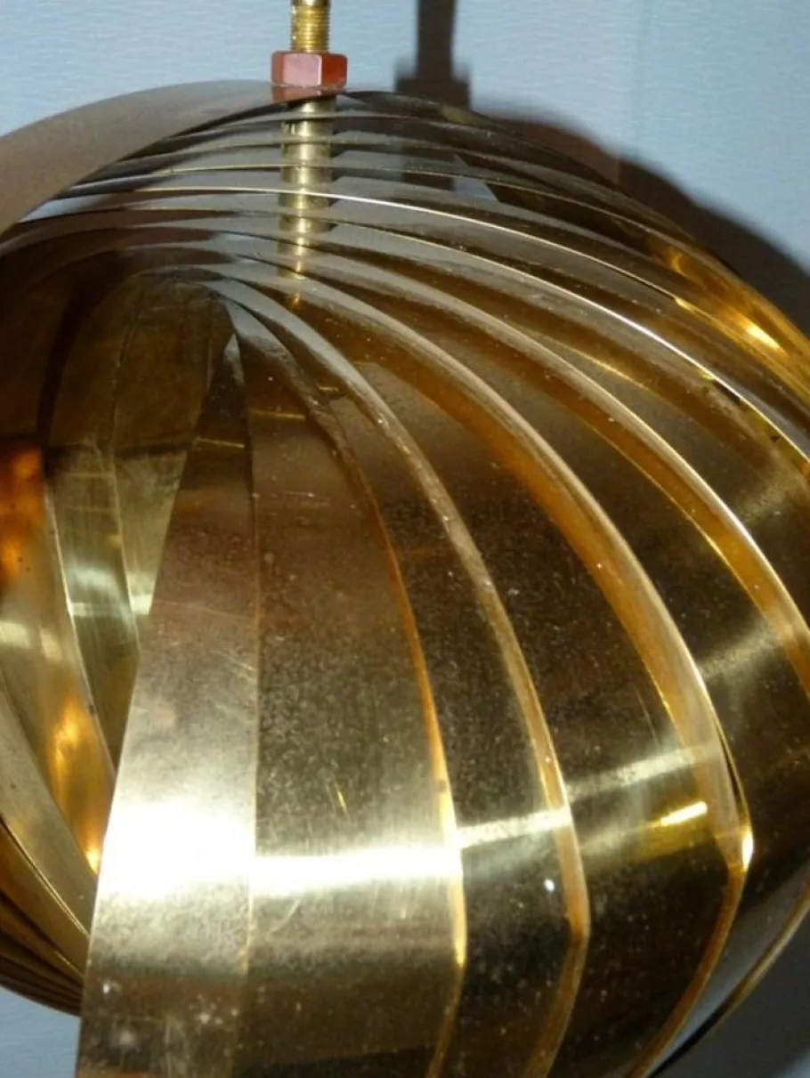 Hot Pamono Vintage Brass Hanging Lamp attributed to Louis Weisdorf for Lyfa, 1960s