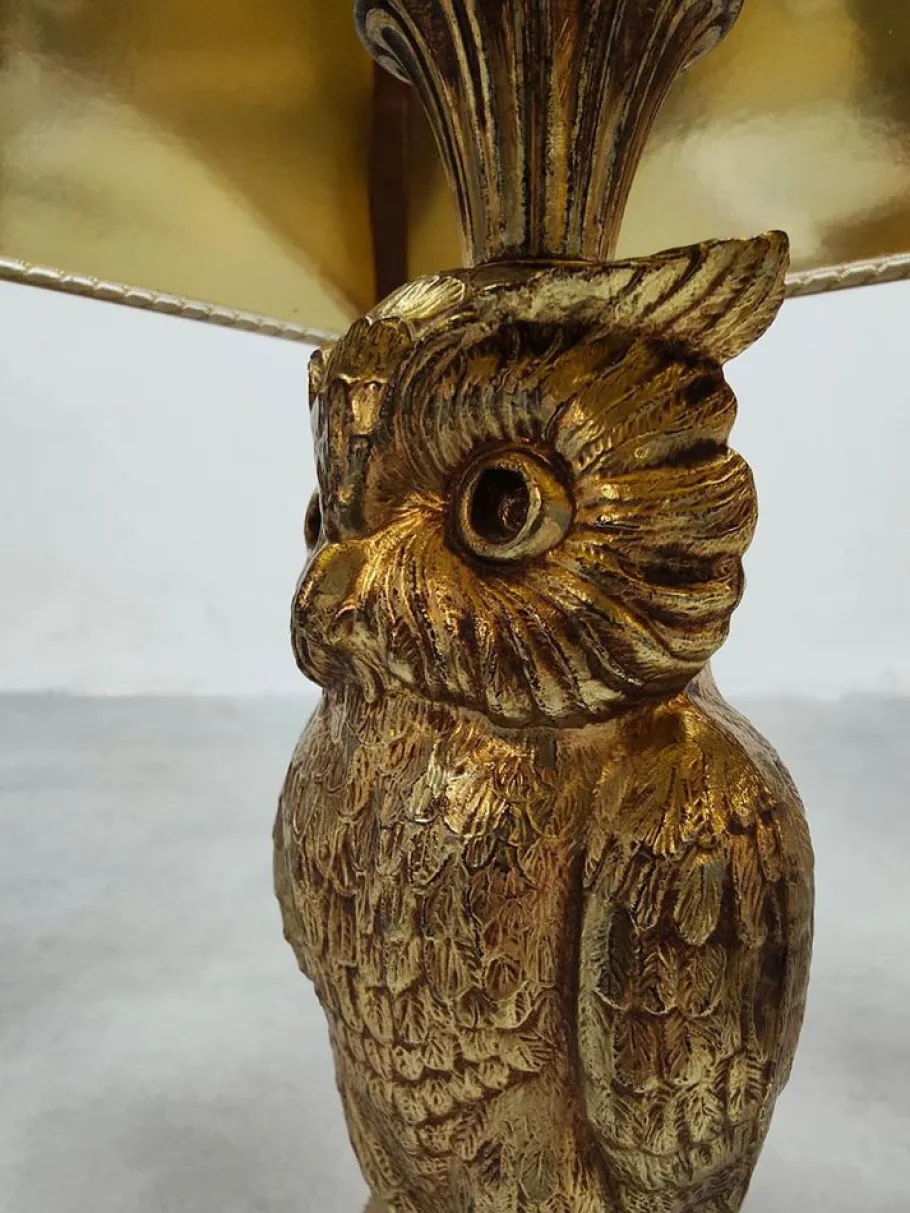 Sale Pamono Vintage Brass Owl Lamp from Loevsky & Loevsky, 1970s