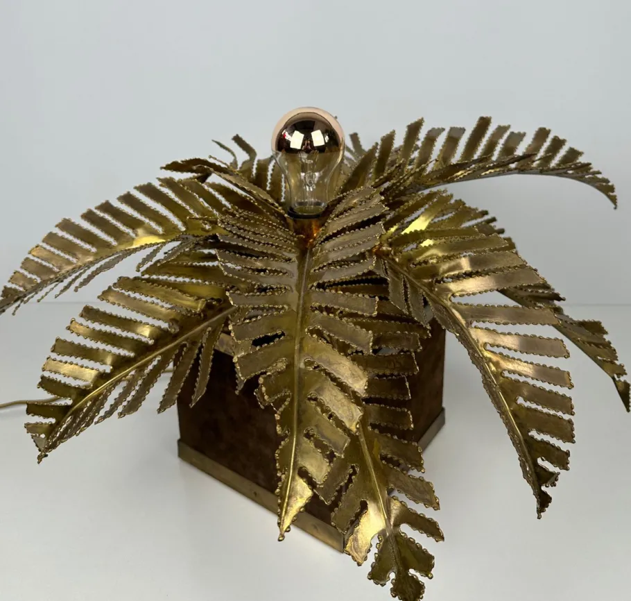 Discount Pamono Vintage Brass Palm Table Lamp attributed to Maison Jansen, 1970s