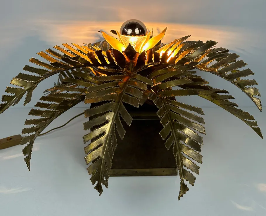 Discount Pamono Vintage Brass Palm Table Lamp attributed to Maison Jansen, 1970s