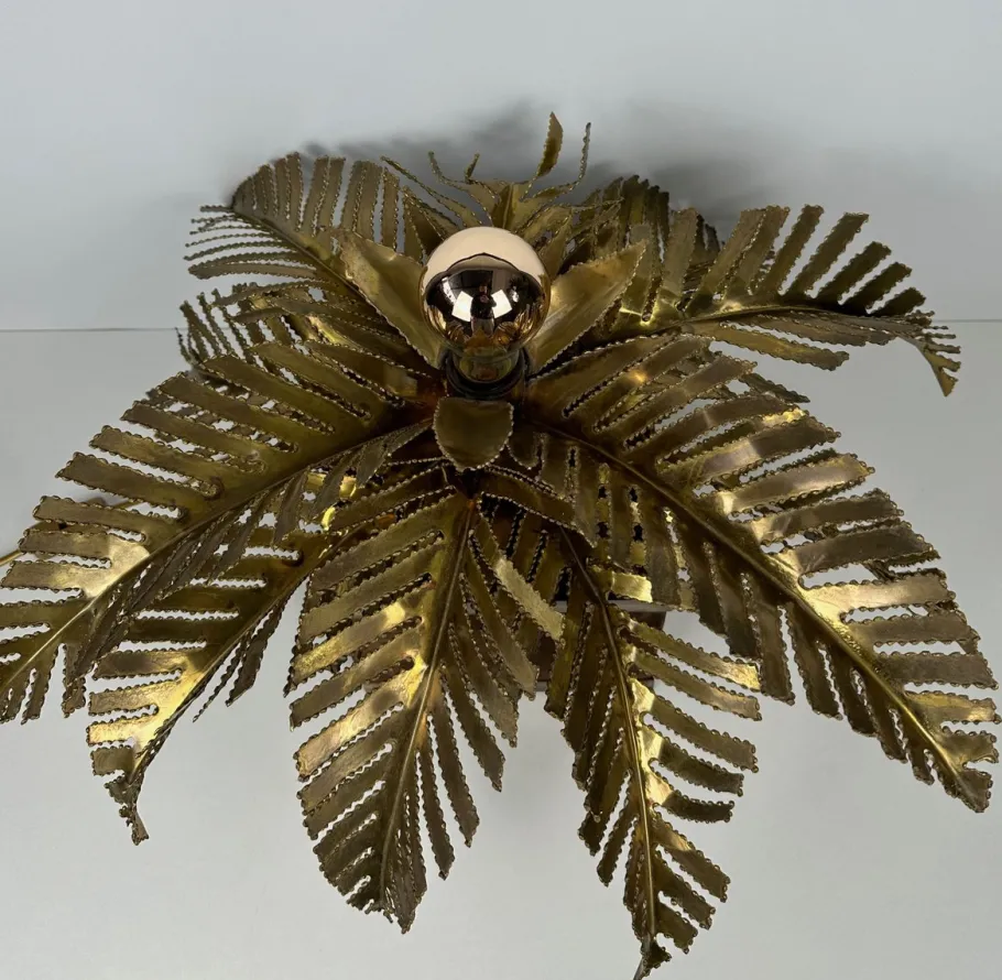 Discount Pamono Vintage Brass Palm Table Lamp attributed to Maison Jansen, 1970s