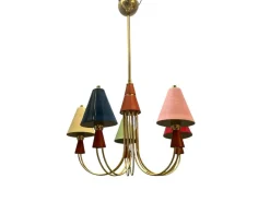 Hot Pamono Vintage Brass Pendant with Five Lights, 1980s