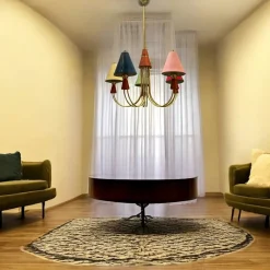 Hot Pamono Vintage Brass Pendant with Five Lights, 1980s