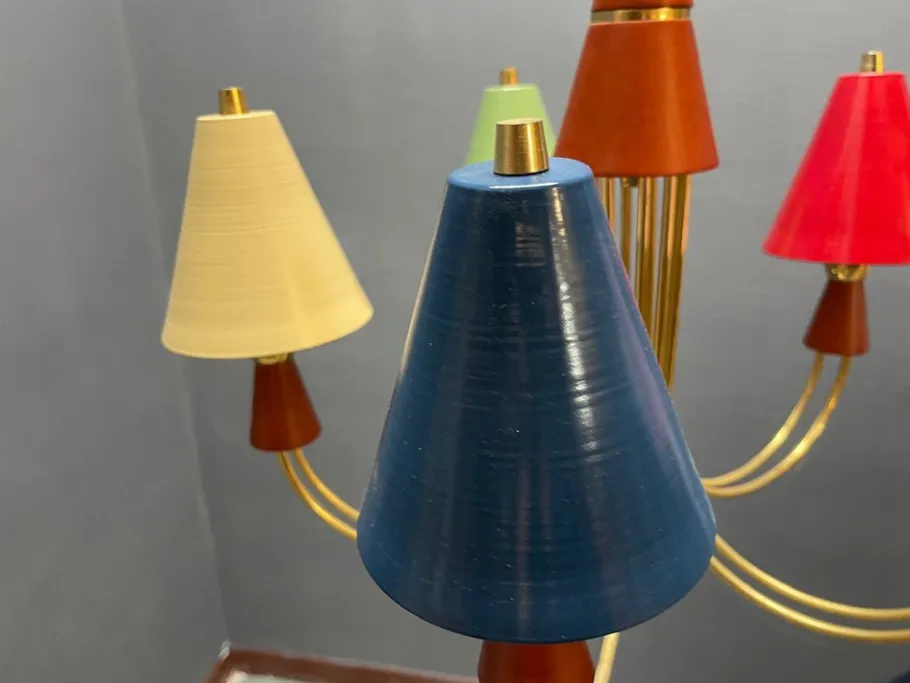 Hot Pamono Vintage Brass Pendant with Five Lights, 1980s