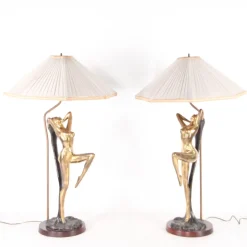 Best Pamono Vintage Brass Table Lamps, 1970s, Set of 2