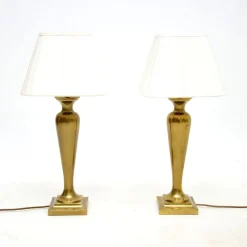 Best Pamono Vintage Brass Table Lamps, 1970s, Set of 2