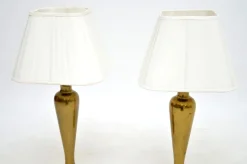 Best Pamono Vintage Brass Table Lamps, 1970s, Set of 2