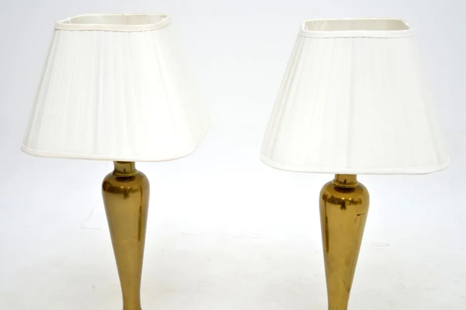 Best Pamono Vintage Brass Table Lamps, 1970s, Set of 2